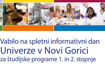 Vabilo na spletni informativni dan Univerze v Novi Gorici